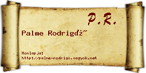 Palme Rodrigó névjegykártya